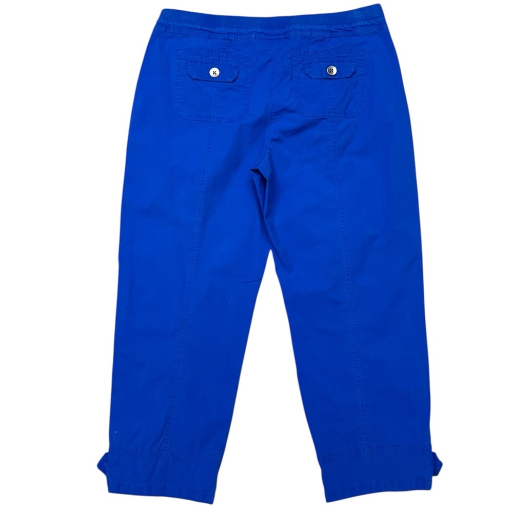 Chico’s Blue Cropped Pants Capri Stretch Size 1/Medium Casual Summer Capris - Picture 3 of 12